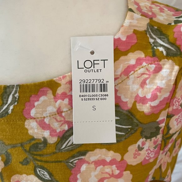 NEW Women's LOFT Yellow Floral Shirt size Small - Picture 4 of 9